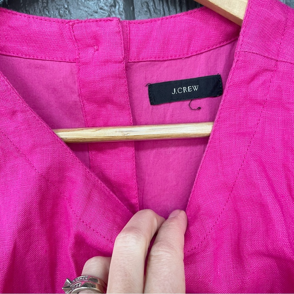 J. Crew button back pink linen shift dress - Picture 11 of 14